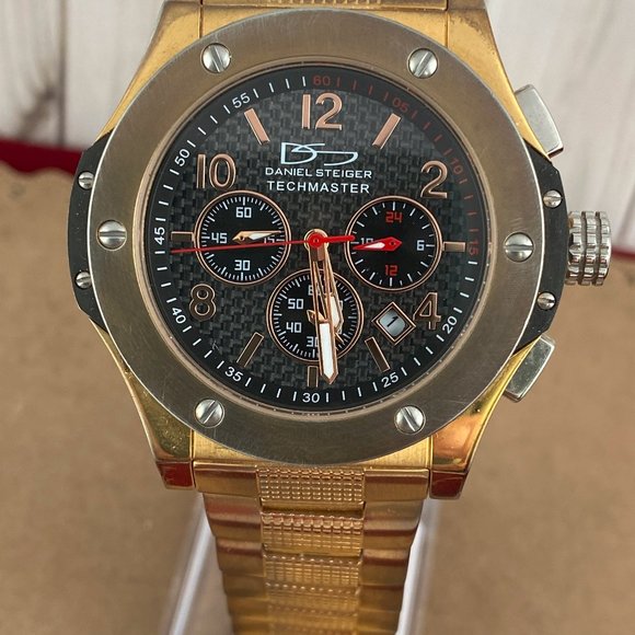 Techmaster Chronograph Luxury Watch by Designer Daniel Steiger Stainless Steel - Picture 2 of 7